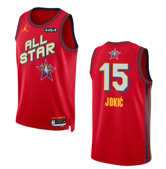 Men 2025 NBA All Star #15 Jokic red swingman jersey
